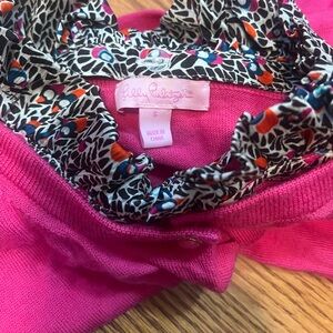 Lilly Pulitzer Pink Sweater with Vibrant Collar
